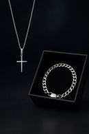 KIT Relógio Masculino Aço inox Conjunto com Corrente + Pulseira e Pingente