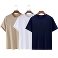 Kit 3 Camisetas Básicas Streetwear, Algodão 100% + Tecido Macio