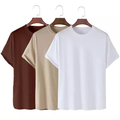 Kit 3 Camisetas Básicas Streetwear, Algodão 100% + Tecido Macio