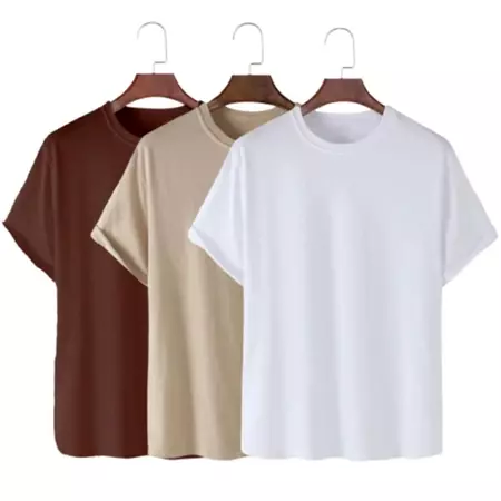 Kit 3 Camisetas Básicas Streetwear, Algodão 100% + Tecido Macio
