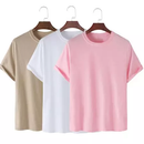 Kit 3 Camisetas Básicas Streetwear, Algodão 100% + Tecido Macio